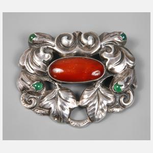 George Albert Halling, große Brosche mit Steinbesatz