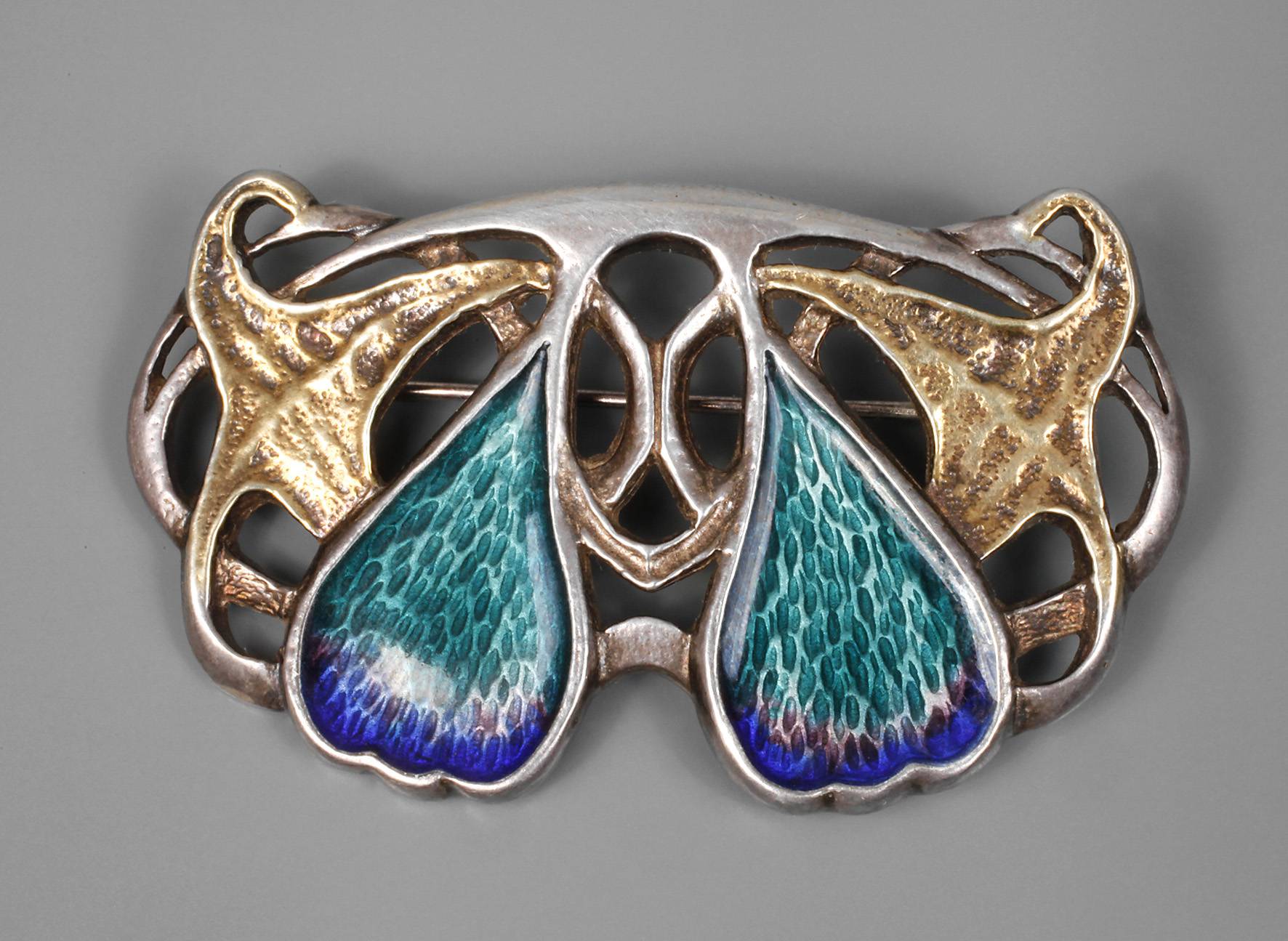 Jugendstilbrosche mit Email