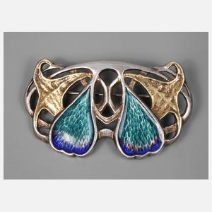 Jugendstilbrosche mit Email