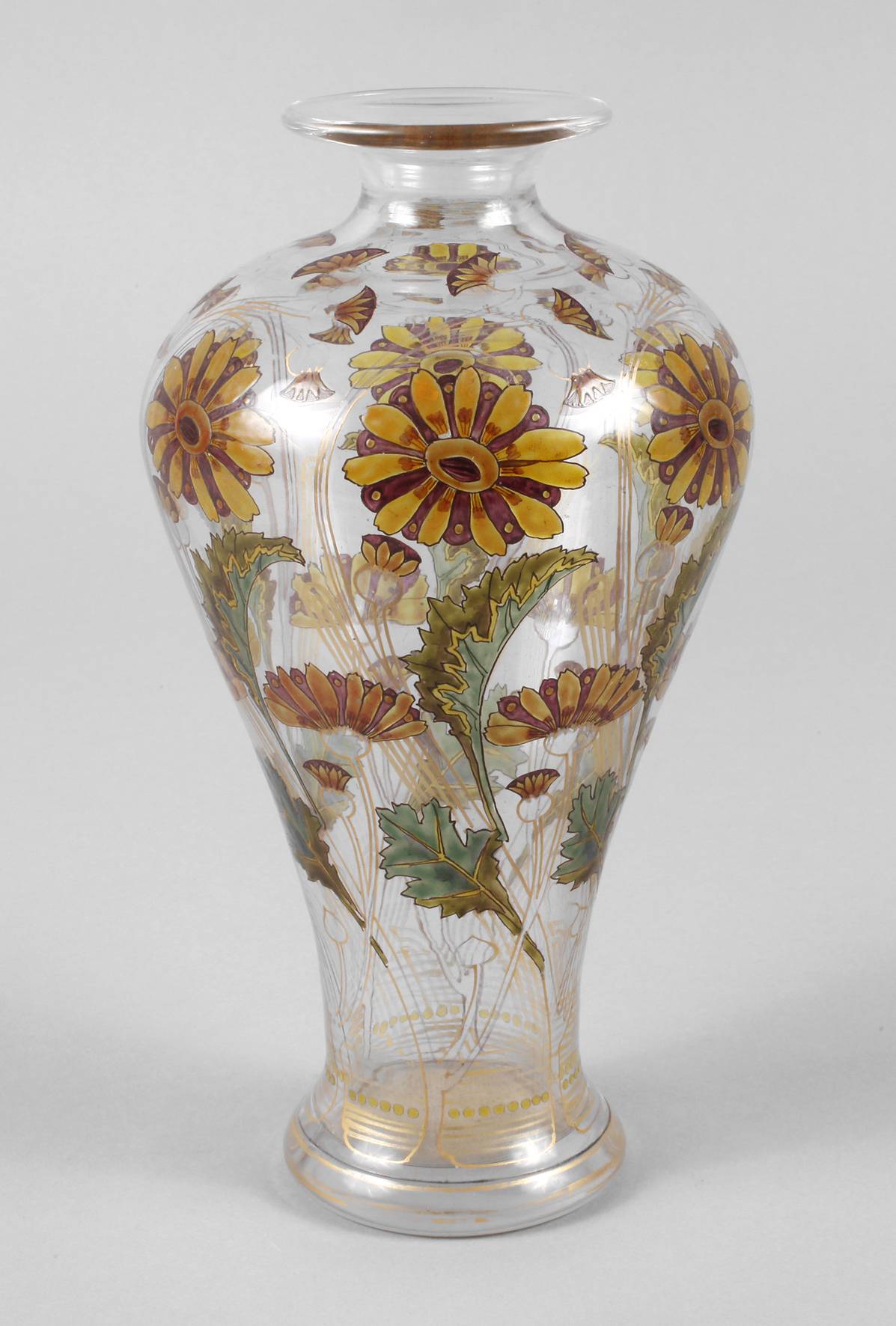 Jugendstilvase Emailmalerei