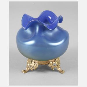 Loetz Wwe. Vase mit Bronzefuß