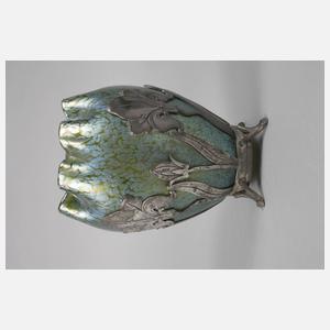 Loetz Wwe. Vase mit Metallmontierung