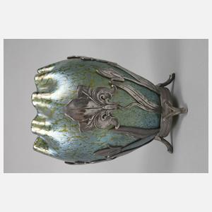 Loetz Wwe. Vase mit Metallmontierung