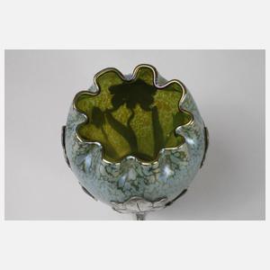 Loetz Wwe. Vase mit Metallmontierung