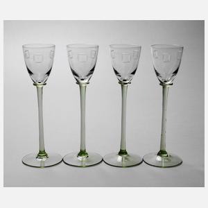 Vier Likörgläser Johann Vincenz Cissarz