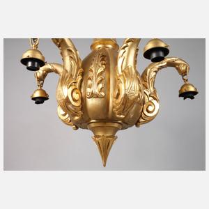 Paar vergoldete Holzlüster