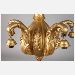 Paar vergoldete Holzlüster