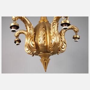 Paar vergoldete Holzlüster