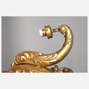 Paar vergoldete Holzlüster