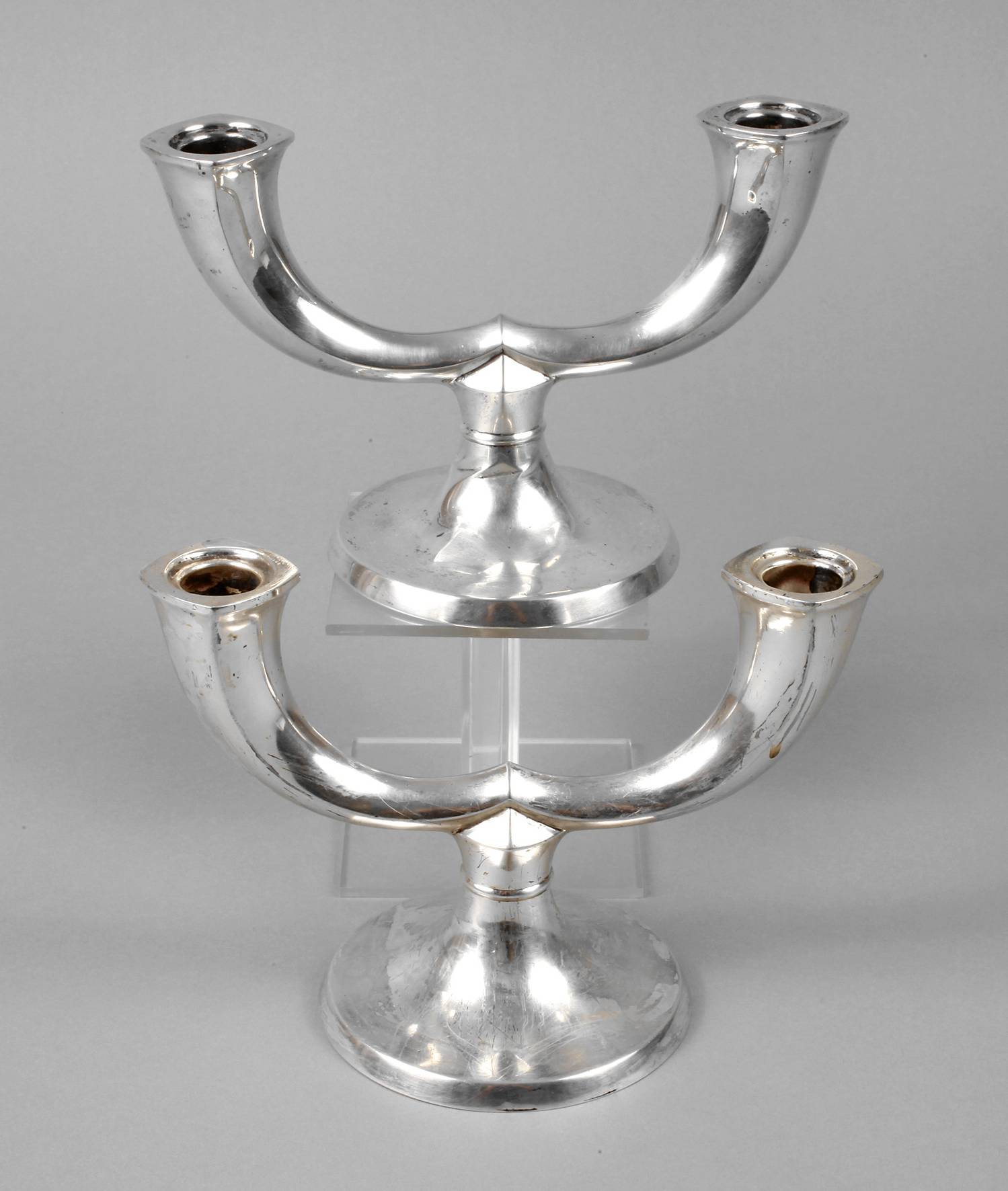 Paar Silberleuchter Arte déco