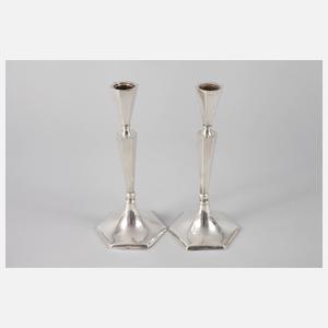 Sieben Silberleuchter Art déco