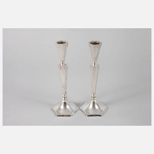 Sieben Silberleuchter Art déco