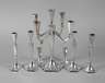 Sieben Silberleuchter Art déco