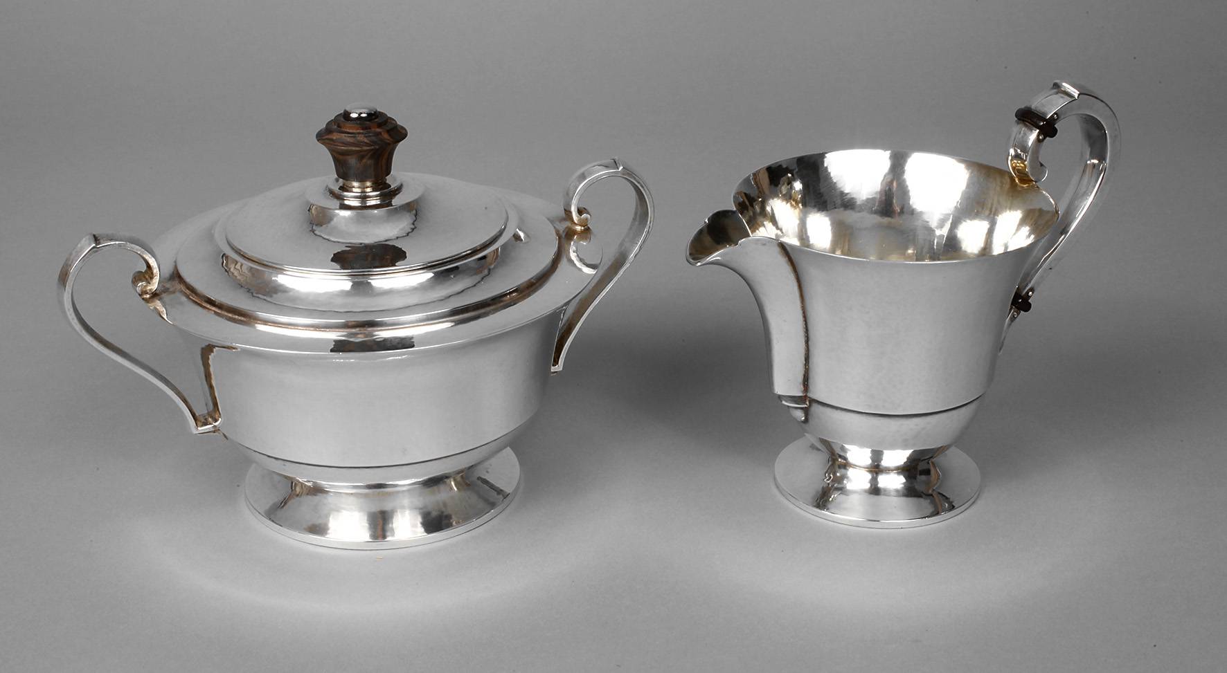 Silber Zucker- & Sahneset Art déco