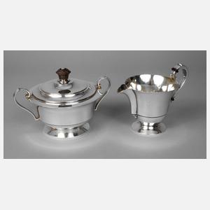 Silber Zucker- & Sahneset Art déco