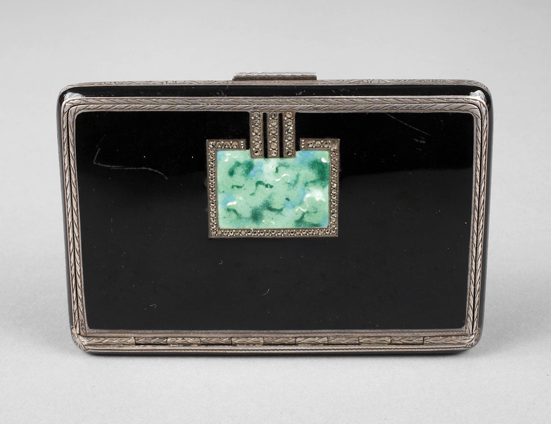 Feines Silberetui Art déco