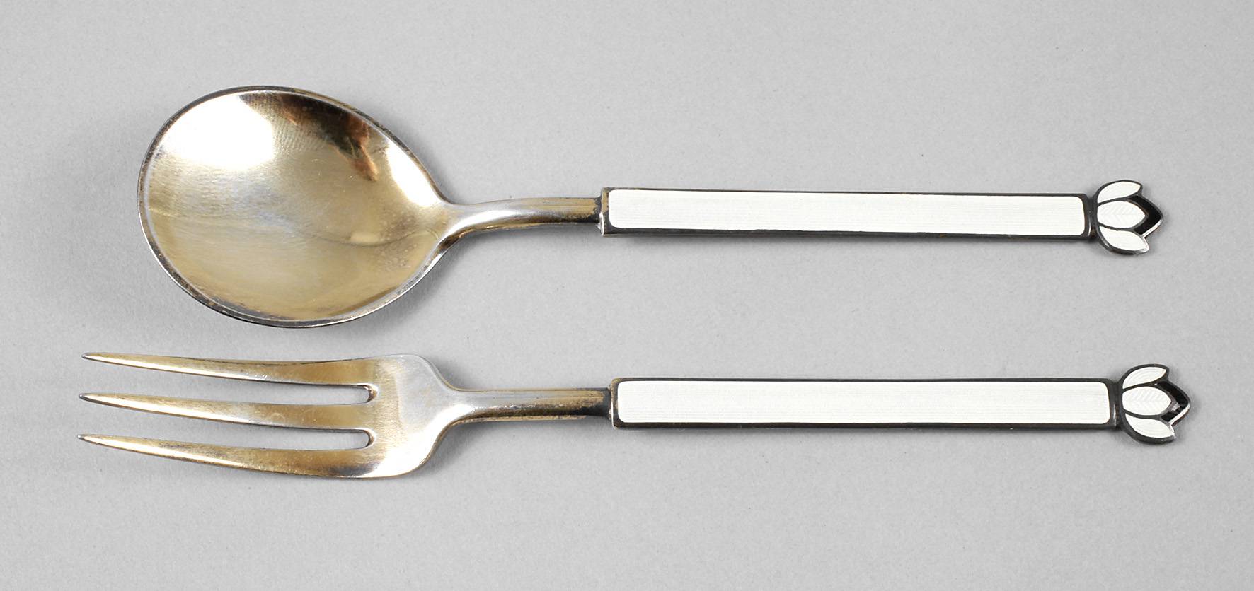 Zwei emaillierte Besteckteile Norwegen