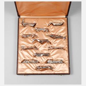 Christofle Paris zwölf Messerbänkchen Art déco