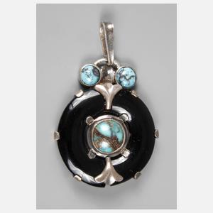Anhänger mit Onyx und Türkisen