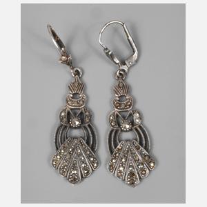 Paar Ohrhänger mit Markasitbesatz