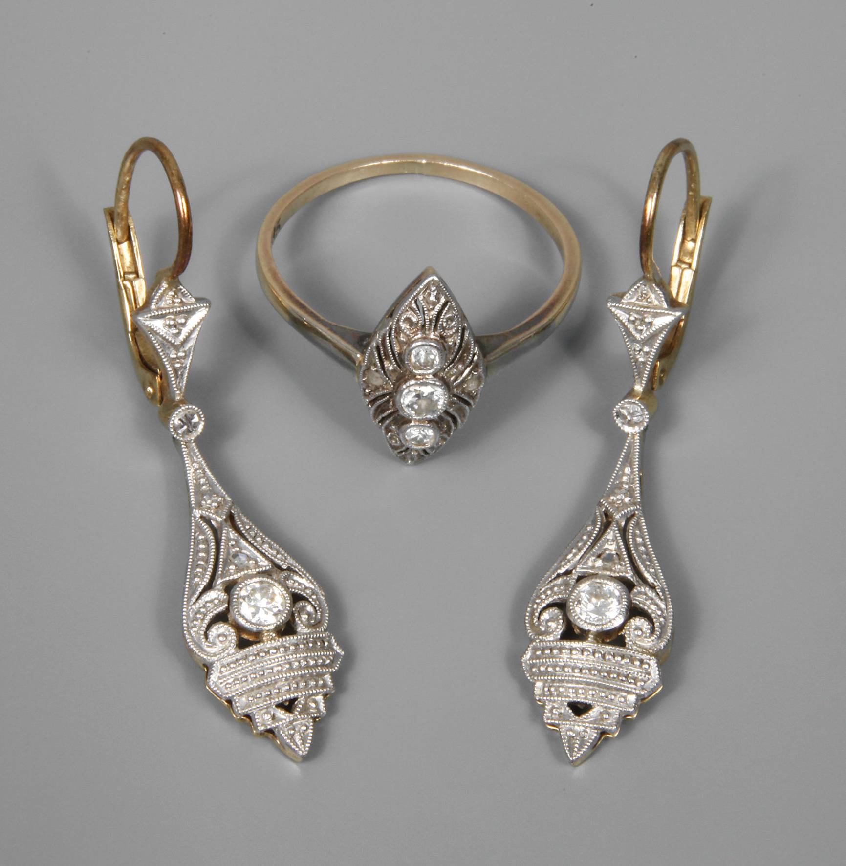 Schmuckset Art déco mit Diamanten