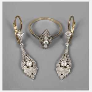 Schmuckset Art déco mit Diamanten