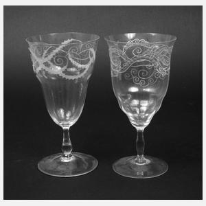 Zwei Kullerpfirsichpokale