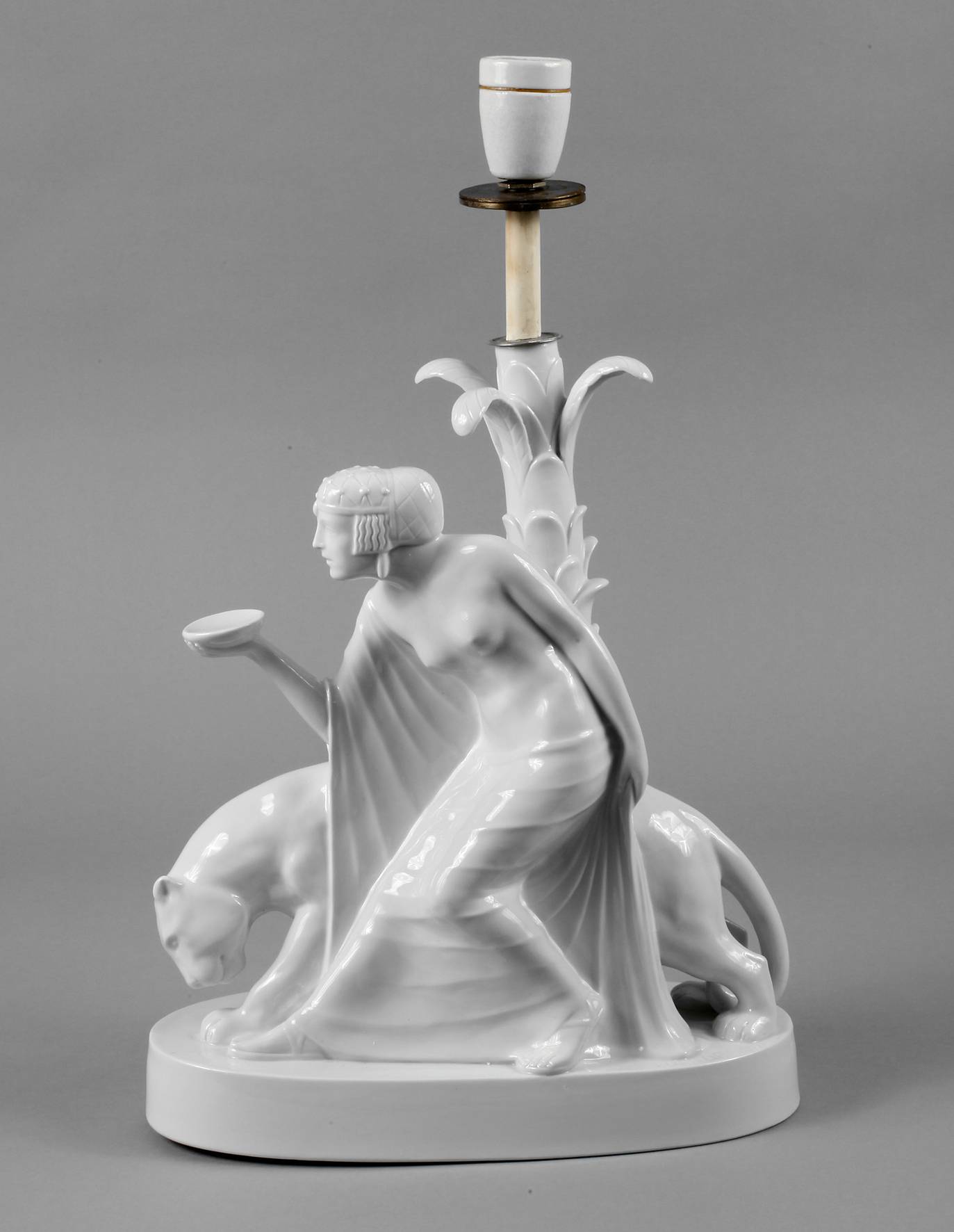 Fraureuth Lampenfuß ”Bacchantin mit Panther”