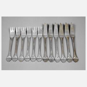 Silber Rosenthal Fischbesteck ”Lotus”