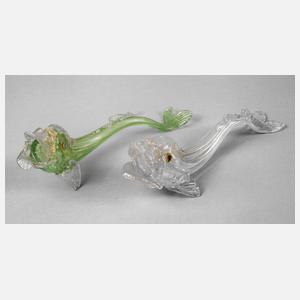 Murano zwei Fischvasen