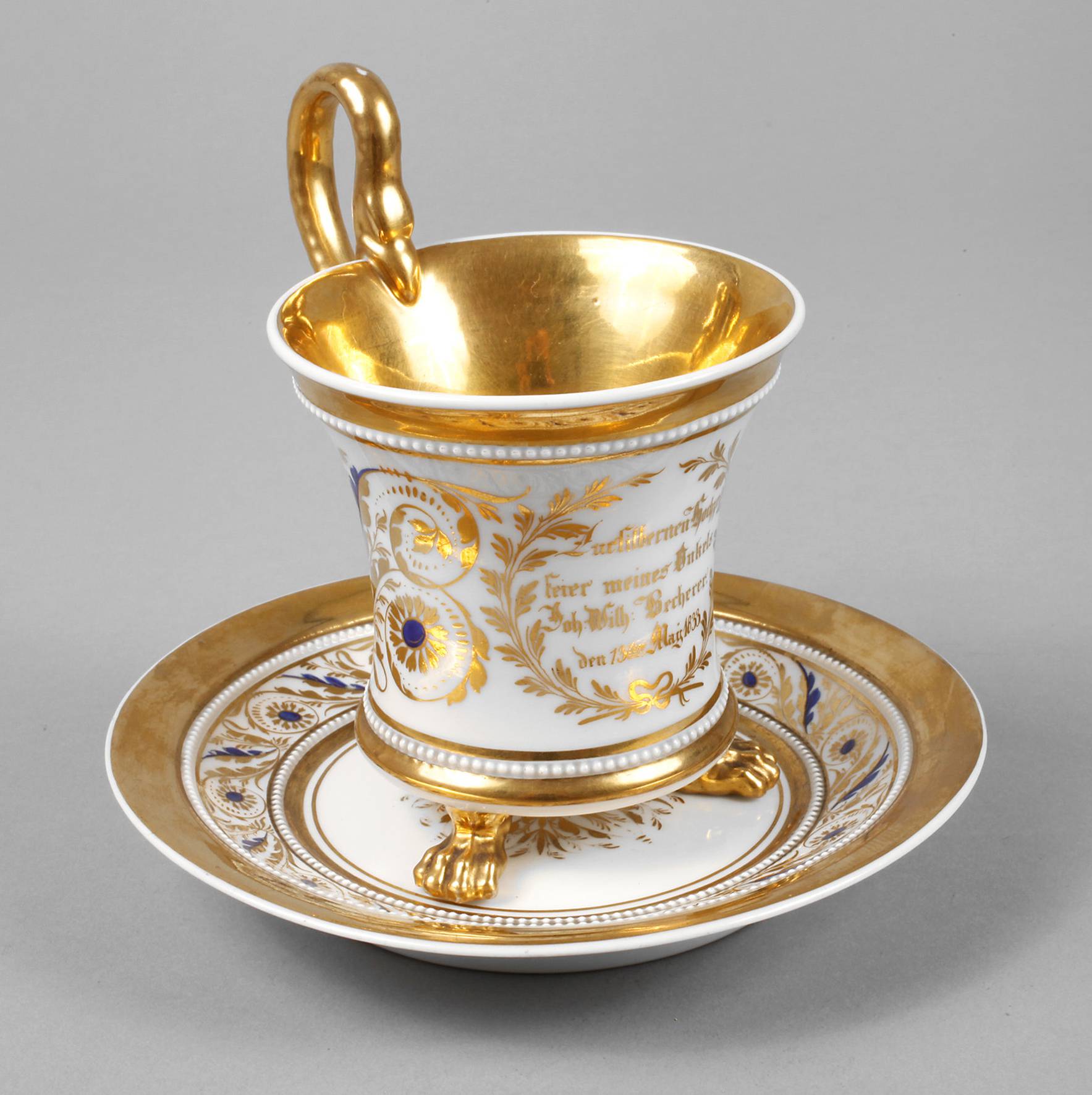 KPM Berlin Erinnerungstasse Silberhochzeit 1833