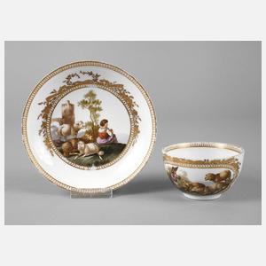 Meissen Vitrinentasse Schäferszene