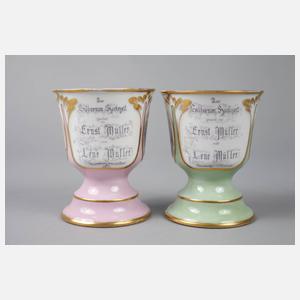 Paar Kakaobecher Biedermeier