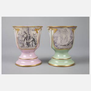 Paar Kakaobecher Biedermeier