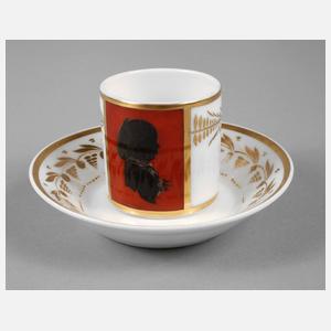 Vitrinentasse mit Schattenriss