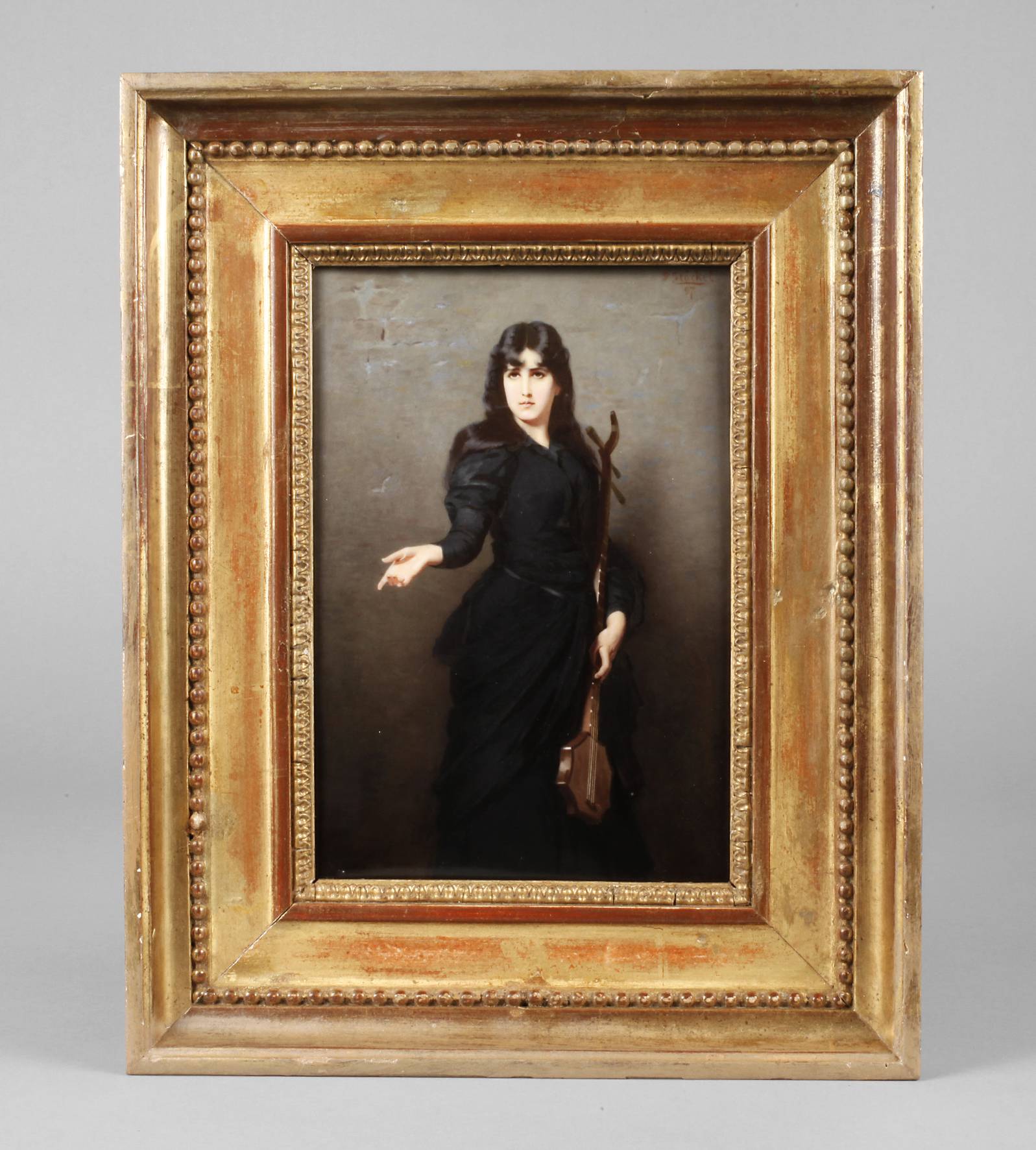 KPM Berlin Bildplatte Lautespielerin