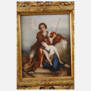 Große Porzellanbildplatte „Schmerzvergessen“