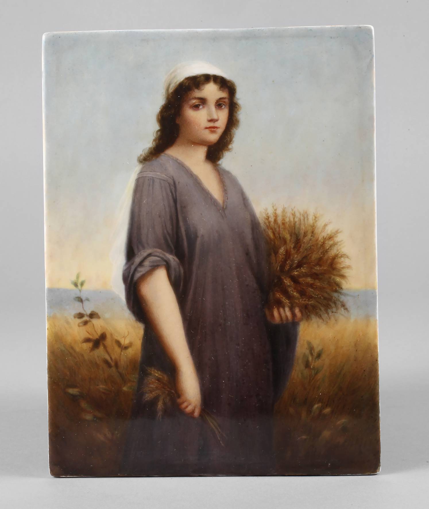 Bildplatte Mädchen mit Kornähren