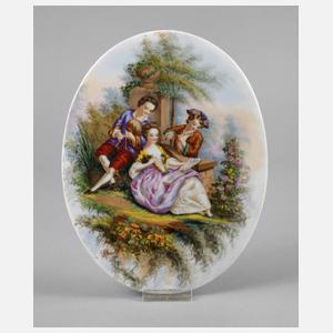 Porzellanplatte Watteauszene