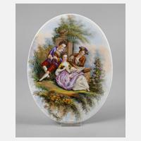 Porzellanplatte Watteauszene111