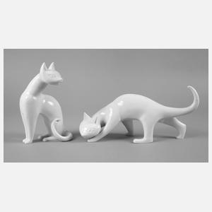 KPM Berlin Paar Katzen