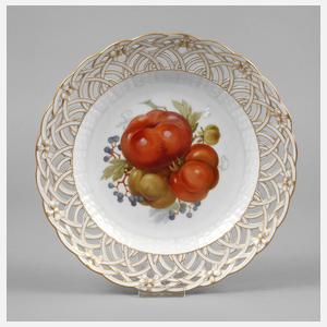 KPM Berlin Durchbruchteller Obstmalerei