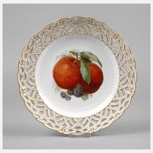 KPM Berlin Durchbruchteller Obstmalerei