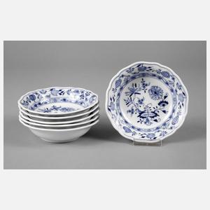 Meissen sechs Dessertschalen ”Zwiebelmuster”