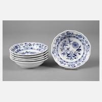 Meissen sechs Dessertschalen ”Zwiebelmuster”111