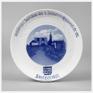 Meissen Reservistenteller ”Bautzen 1909”