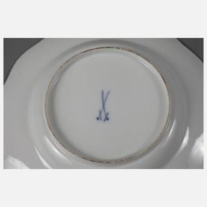 Meissen fünf Obstteller mit Goldrand