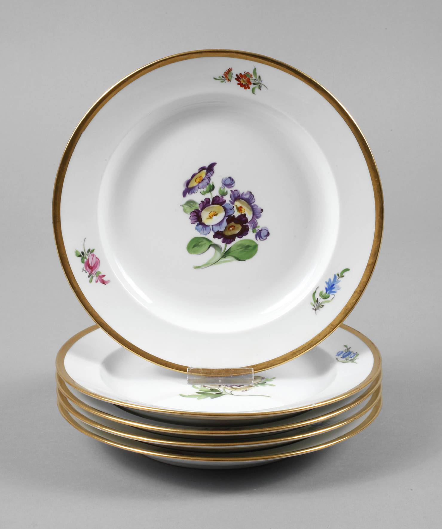Meissen fünf Kuchenteller ”Blume 1”