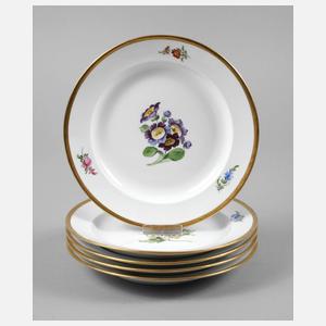 Meissen fünf Kuchenteller ”Blume 1”