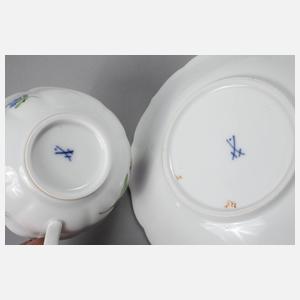 Meissen sechs Teetassen ”Blume 1”